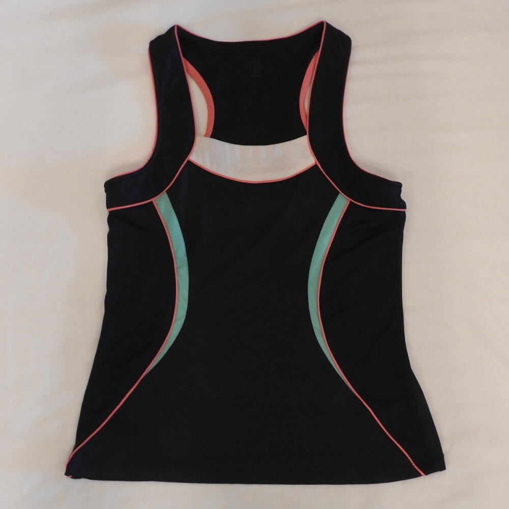 Tail Colorblock Sleeveless Medium Tennis/Pickleball Top Navy/White/Orange/Green